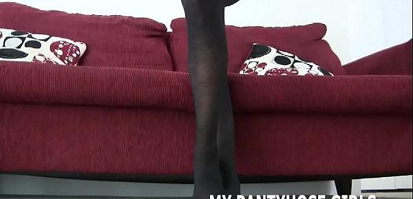  These hot pantyhose will put a smile on your face JOI